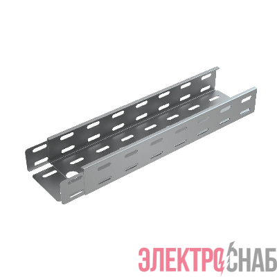 Лоток листовой перфорированный 100х50 L3000 сталь 0.55мм "БЫСТРЫЙ МОНТАЖ" LP50-100-0.55-3000 КМ LO0603