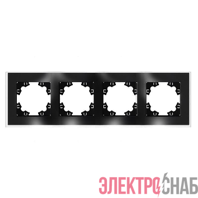 Рамка 4-м Афина стеклянная графит UNIVersal 2257