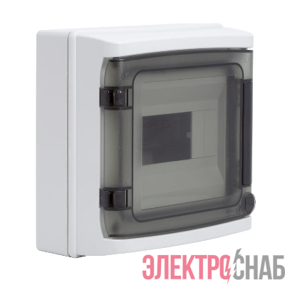 Щиток настенный ЩРн-п-8 8мод. IP65 с дверцей с клеммн. блоком 63А сер. DKC RB08W6TGD