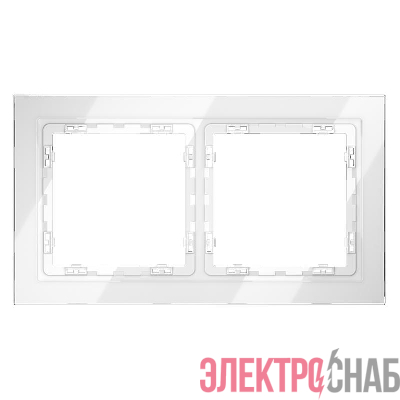 Рамка 2-м S70 стеклян. бел. Voltum VLS110201
