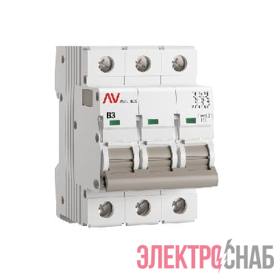 Выключатель автоматический модульный 3п B 3А 6кА AV-6 AVERES EKF mcb6-3-03B-av