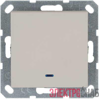 Переключатель проходной 1-кл. 10А IP20 с подсветкой механизм тауп Jasmart G3012NT