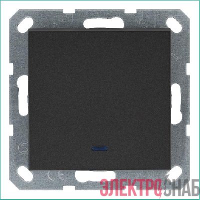 Выключатель 1-кл. 10А IP20 с подсветкой механизм антрацит Jasmart G3011NB