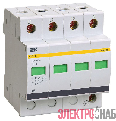 Ограничитель перенапряжения ОПС1-C 4P KARAT IEK MOP20-4-C