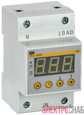 Реле напряжения РН-д 1ф 54мм 63А IEK IVR31-1-63