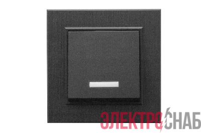 Выключатель 1-клав. с подсветкой Karea LINE STAR чер. Makel 86054021