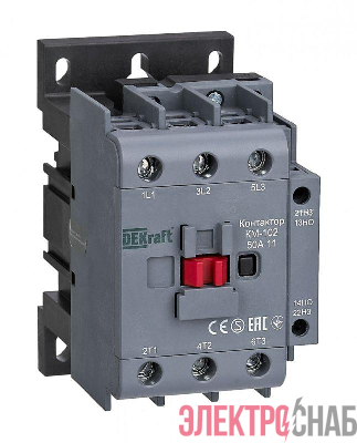 Контактор КМ-102 50А кат. 24В AC 1НО+1НЗ AC-3 AC-4 DEKraft 22321DEK