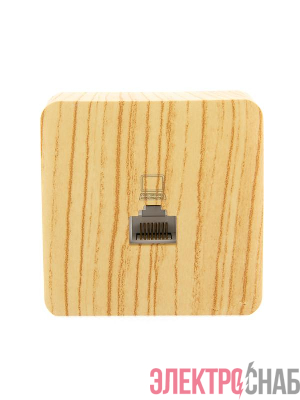 Розетка компьютерная 1-м ОП Viola RJ45 беленый дуб LEZARD 751-5200-139