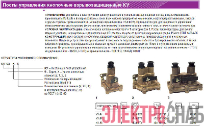 Пост управления кнопочный КУ-91-1Ех db IIВ Т5 Gb/Ex tb IIIC T95град.C Db-ХЛ2 ВЭЛАН 00-00308636