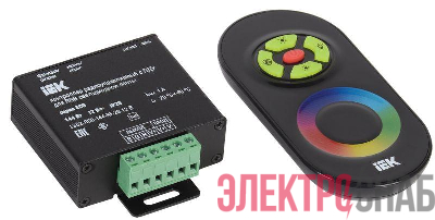 Контроллер с ПДУ радио RGB 3 канала 12В 4А 144Вт черн. IEK LSC1-RGB-144-RF-20-12-B