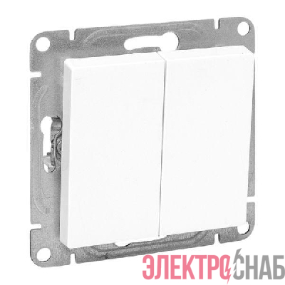 Выключатель проходной 2-кл. СП Эпика механизм бел. EKF UP1-SWW-21