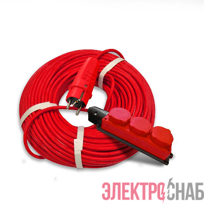 Удлинитель 3х50м с заземл. 16А IP44 3.5кВт КГ 3х1.5 с защ. крышкой АРКТИК морозостойкий DOMTOK 2603