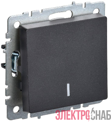 Выключатель 1-кл. СП BRITE ВС10-1-1-БрЧ 10А с индик. механизм черн. IEK BR-V10-1-10-K02