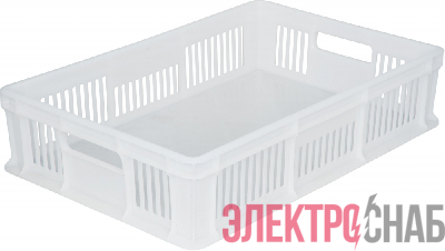 Ящик 600х400х140 мм дно сплош.стенки перф.с ручками натуральный морозостойкий 705.02.01 705.02.01