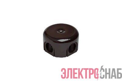 Коробка распределительная ОП 78х30мм ЛИЗЕТТА в компл. 4 кабельн. ввода керамика корич. Bironi B1-521-02-K