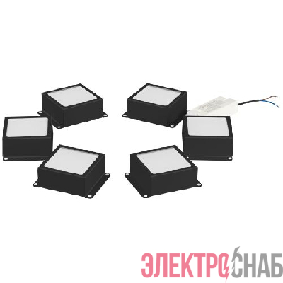 Светильник светодиодный SPO-646-3-5K-B6 36Вт 5000К 3420Лм 89х89мм грильято 100х100 домино 6 кубиков драйвер черн. Эра Б0063082