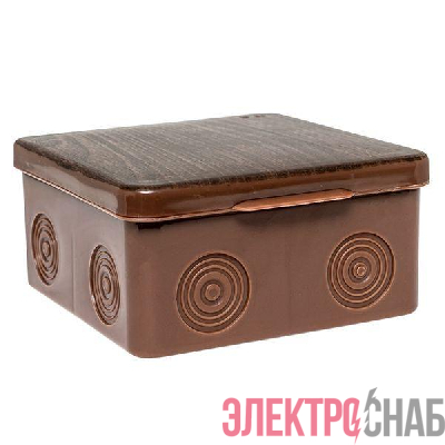 Коробка распаячная КМР-030-034 пылевлагозащ. 100х100х55 без мембранных вводов темн. дерево EKF plc-kmr-030-034-t