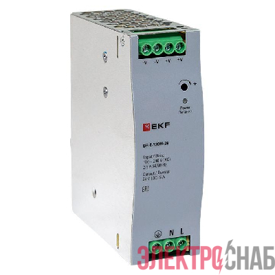 Блок питания на DIN-рейку 120Вт Uвх ~ 220В AC Uвых - 24В DC постоянного тока EKF DR-E-120W-24