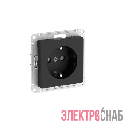 Розетка AtlasDesign 16А с заземл. защ. шторки быстрозажим. клем. механизм карбон SE ATN001045S
