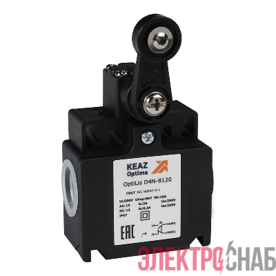 Выключатель концевой OptiLiS D4N-8120 рычаг пластик. с роликом пластик. EN 50047 XCKT2118P16 КЭАЗ 365318