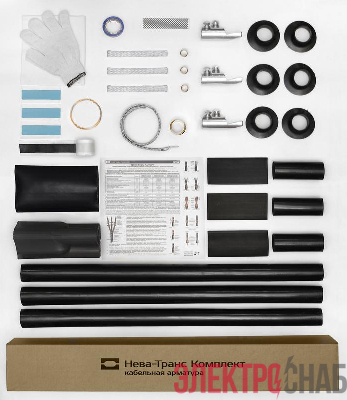 Муфта кабельная концевая наружн. установки 10кВ 10ПКНТпбН-3х(70-120)/800мм с болт. наконечн. Нева-Транс Комплект 22060014