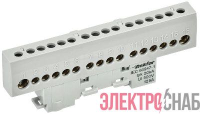 Шина L "фаза" изол. на универс. держ. 8х12-16-Ср TEKFOR IEK TF-NN20-16-KL-K03