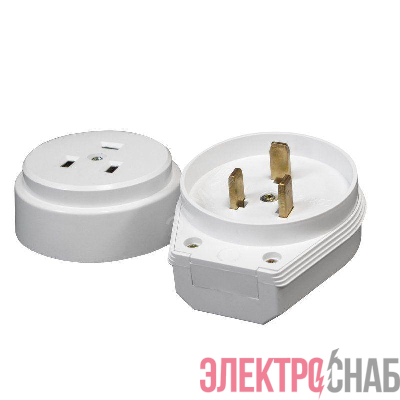 Разъем 1-м ОП РШ-ВШ 32А IP20 250В 2P+PE пластик. бел. PROxima EKF AS-250-O-01