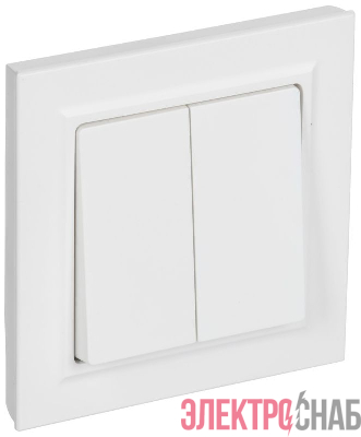 Выключатель 2-кл. СП BRITE ВСР10-2-0-БрАБ 10А в сборе арктич. бел. IEK BR-V20-0-10-K91-F