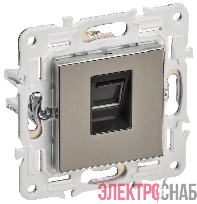 Розетка компьютерная RJ45 кат.6 SKANDY SK-K02N никель IEK SK-K10-2-K50