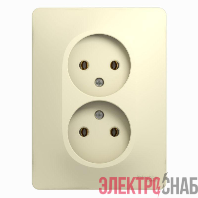 Розетка 2-м СП Glossa 16А IP20 без заземл. беж. SE GSL000220