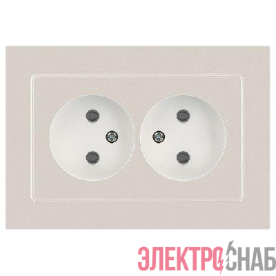 Розетка 2-м СП Accent 6-204-06 16А IP20 250В 2P AL/CU перламутр. Intro Б0063446
