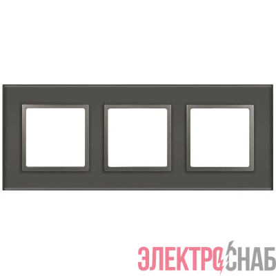 Рамка 3-м Elegance 14-5103-16 для розеток и выключателей стекло титан Эра Б0065837