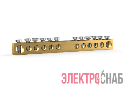 Шина PEN "земля-ноль" 6х9мм 12 отвер. латунь TOKOV ELECTRIC TKE-BCB-69-12-N/PEN