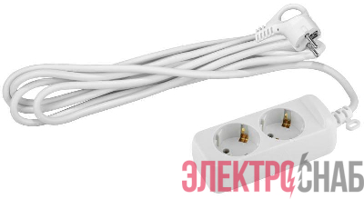 Удлинитель 2х3м с заземл. 10А IP20 UX-2e-3m ПВС 3х0.75 Эра Б0038573