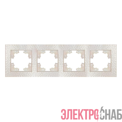 Рамка 4-м Афина фактурная универс. жемчуж. Universal A10046-Obr