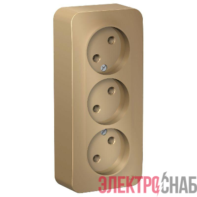 Розетка 3-м ОП Blanca 16А IP20 250В без заземл. без защ. шторок с изолир. пластиной титан SE BLNRA000314