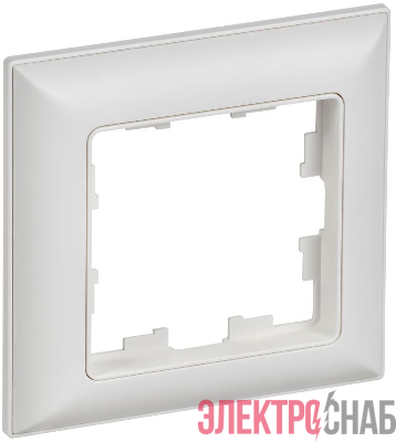 Рамка 1-м BRITE РУ-1-БрАБ арктич. бел./бел. IEK BR-M12-12-K91