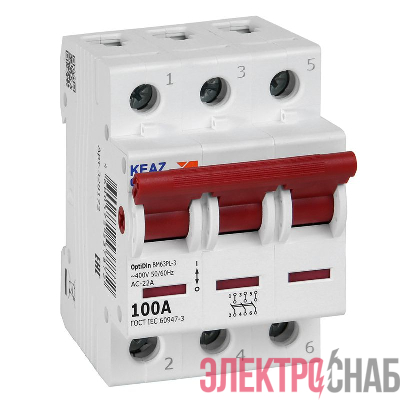 Выключатель нагрузки модульный 3п 100А OptiDin BM63PL-3100-УХЛ3 (ВМ63PL) КЭАЗ 328172