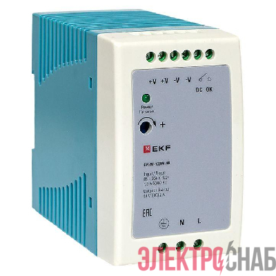 Блок питания на DIN-рейку 100Вт Uвх ~ 220В AC m Uвых - 48В DC постоянного тока EKF DR-M-100W-48