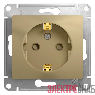 Розетка 1-м СП Glossa 16А IP20 с заземл. защ. шторки механизм титан SE GSL000445