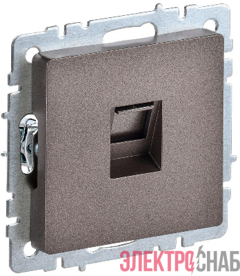 Розетка компьютерная СП RJ45 кат.6 BRITE РК11-БрТБ механизм бронза IEK BR-K10-2-K45