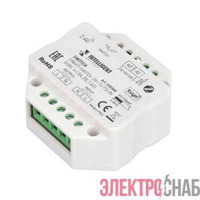 Модуль релейный SMART-SWITCH-701-72-PS-IN 230В 1х1.5А ZB 2.4G пластик INTELLIGENT ARLIGHT 035308