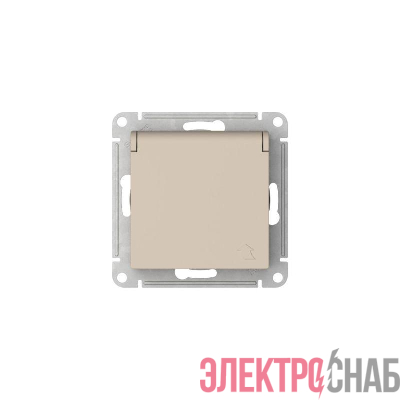 Розетка AtlasDesign 16А IP20 с заземл. защ. шторки с крышкой быстрозажим. клем. механизм песочн. SE ATN001246S