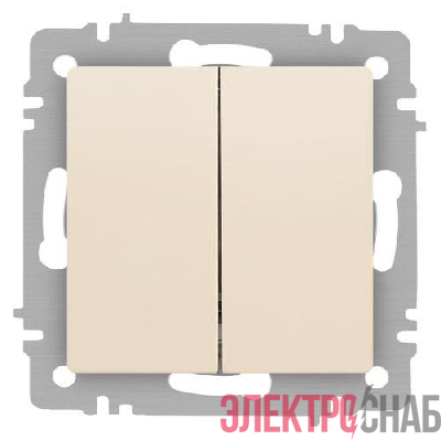 Выключатель 2-кл. СП Accent 6-104-02 10А IP20 250В AL/CU сл. кость Intro Б0063482