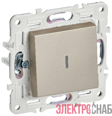 Выключатель 1-кл. SKANDY 10А SK-V07Sh с индикацией шампань IEK SK-V10-1-10-K37