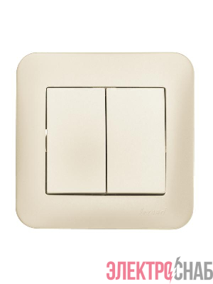 Выключатель 2-кл. 1п СП ASTI 10А IP20 в сборе жемчуж./бел. перламутр. LEZARD 7081-3030-101
