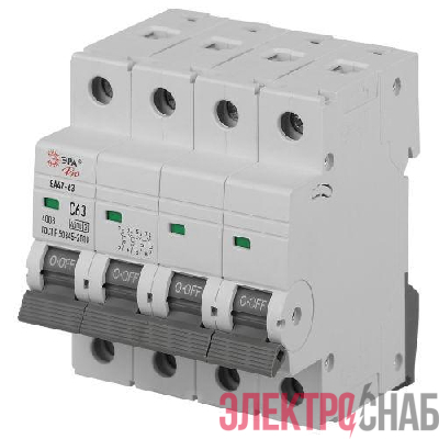Выключатель автоматический 4п C 63А 4.5кА ВА47-63 PRO ЭРА Б0059445