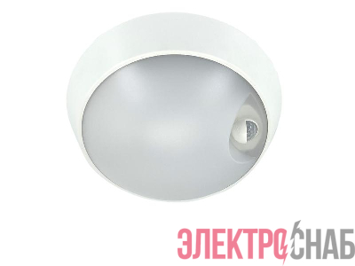 Светильник светодиодный WP 15 C 18W OP 840 D220 WH MDM 220х80мм 18Вт 4000К IP65 ЖКХ круглый пылевлагозащ. с датчиком движения бел. Русский Свет 15071524504