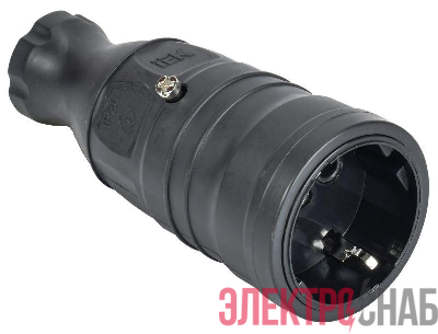Розетка переносная OMEGA РБп14-1-0м IP20 черн. IEK OM-KR20-16-20-P1-00-K02