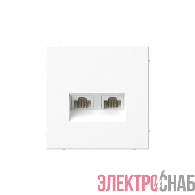 Розетка компьютерная 2-м ArtGallery RJ45 + RJ45 кат.5E механизм бел. SE GAL000185